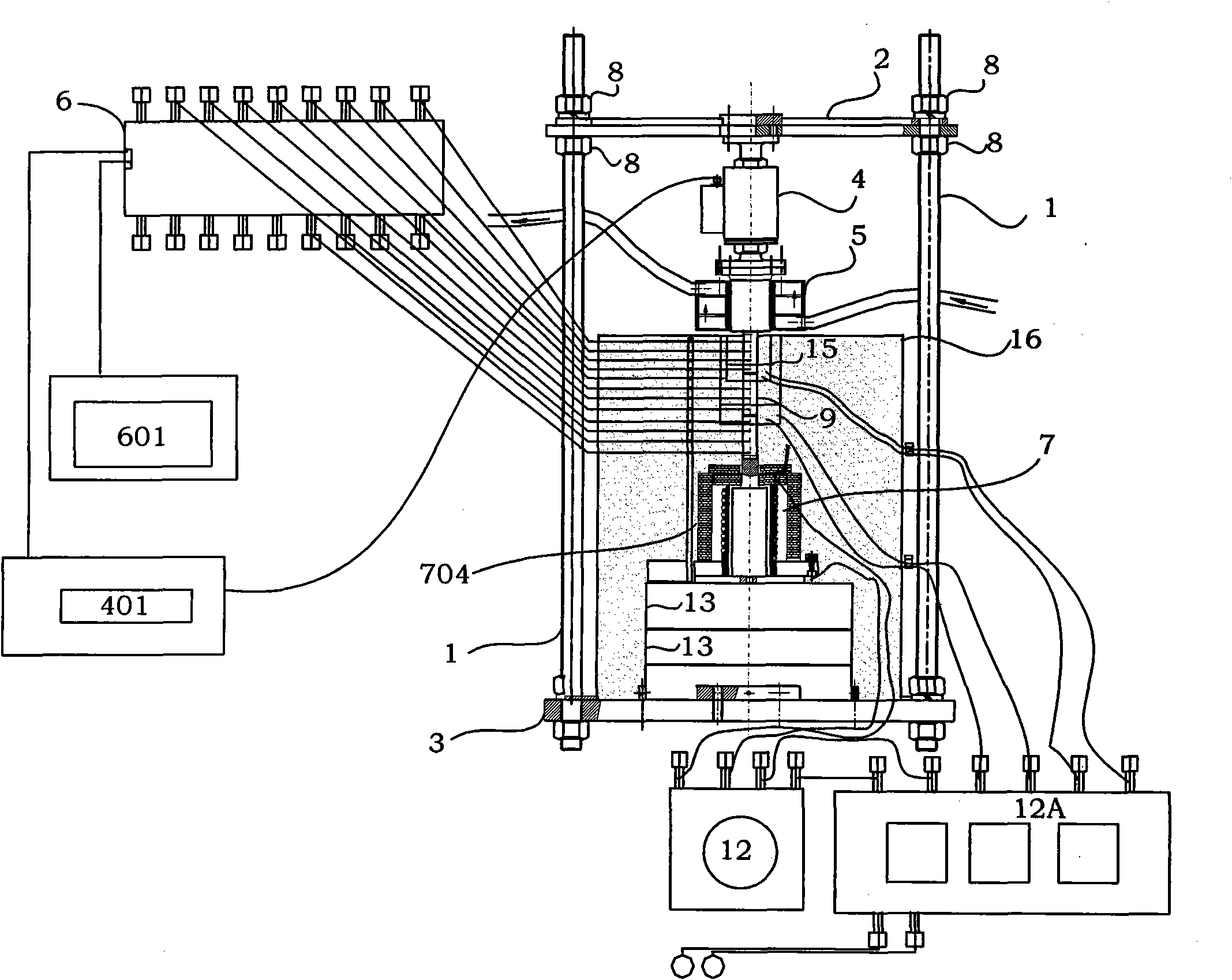 Thermal contact resistance testing method and equipment