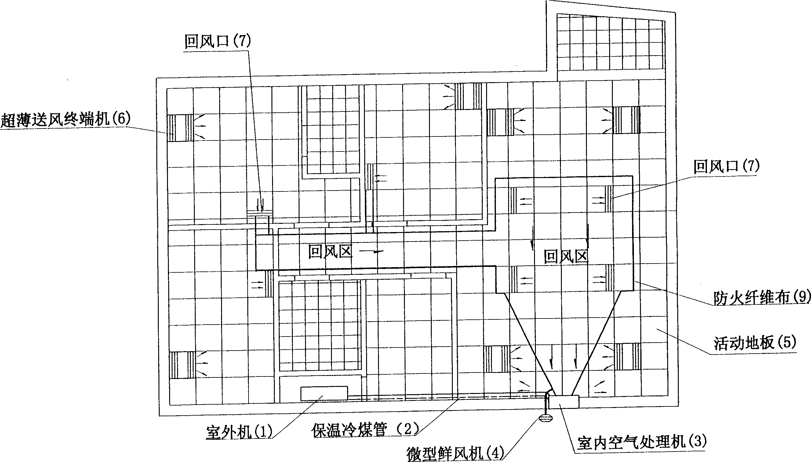 Intelligent residence energy saving air conditioning system and its air regulating method