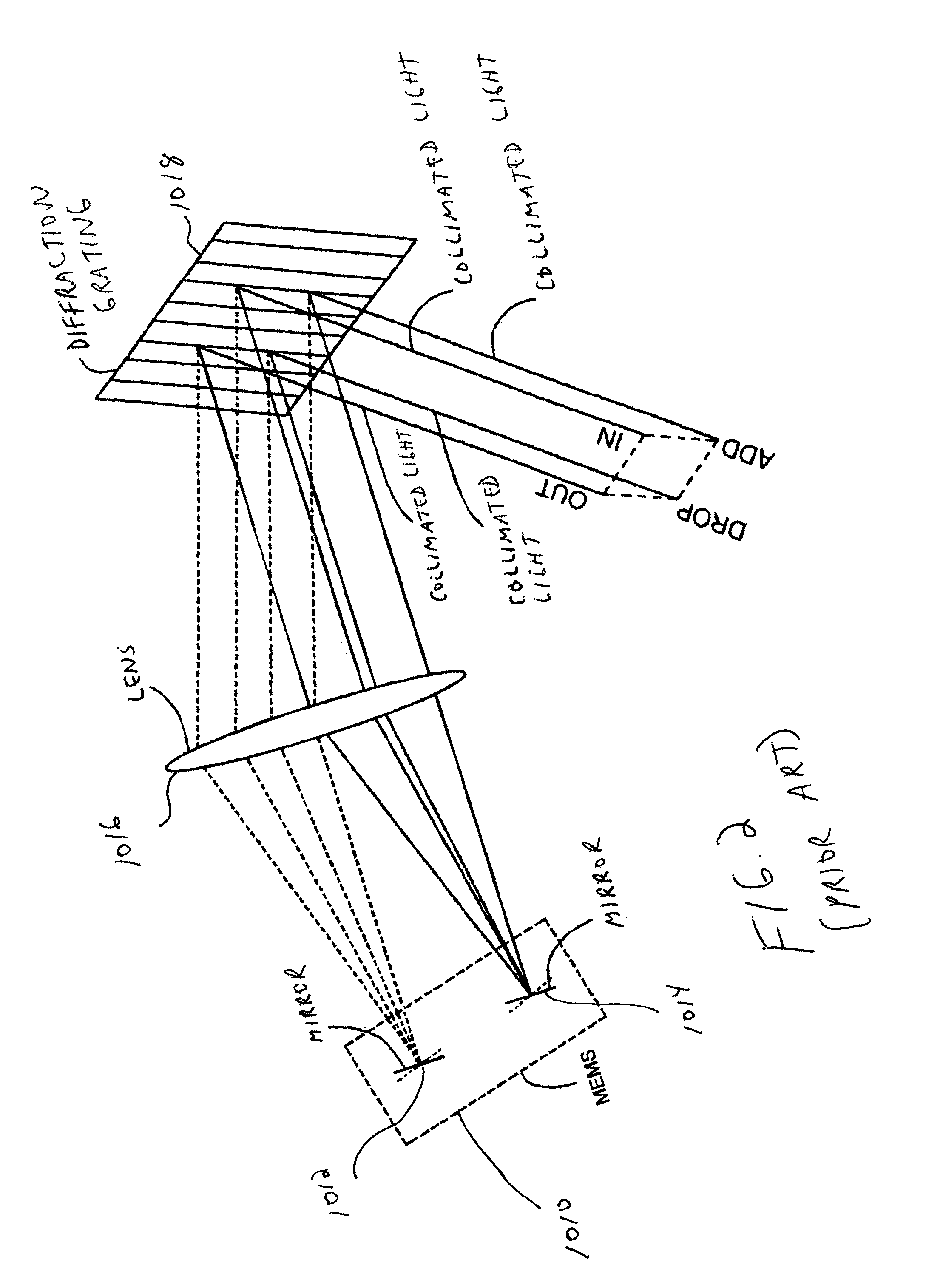 Optical device with slab waveguide and channel waveguides on substrate