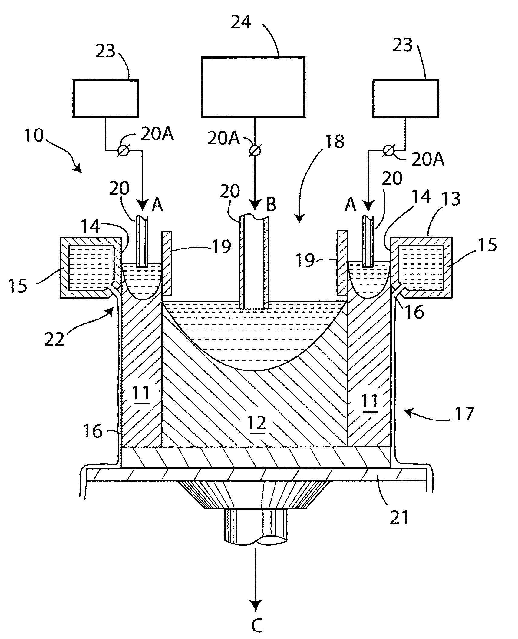 Sequential casting of metals having similar freezing ranges