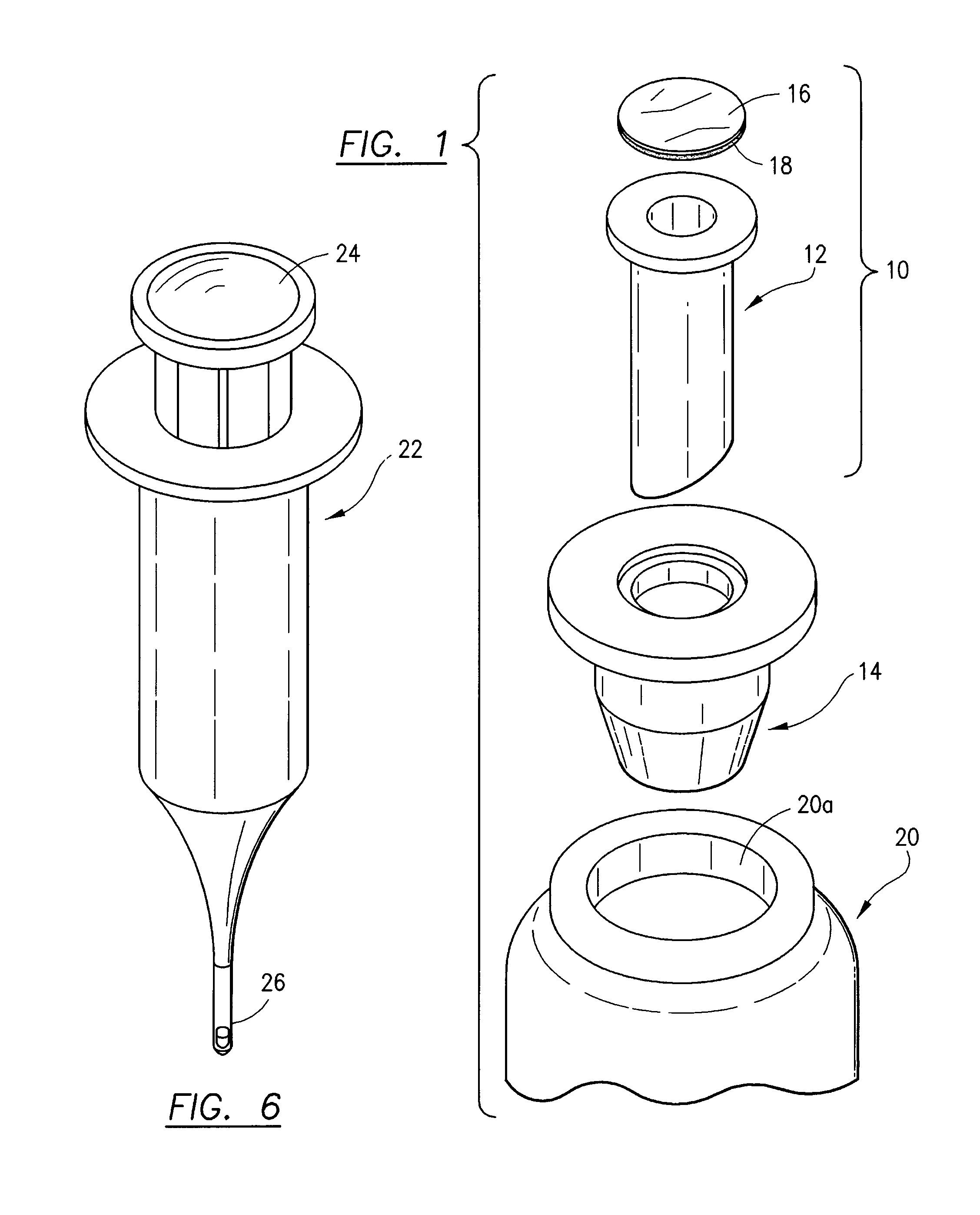 Liquid chamber cap with compartment for use with injectables