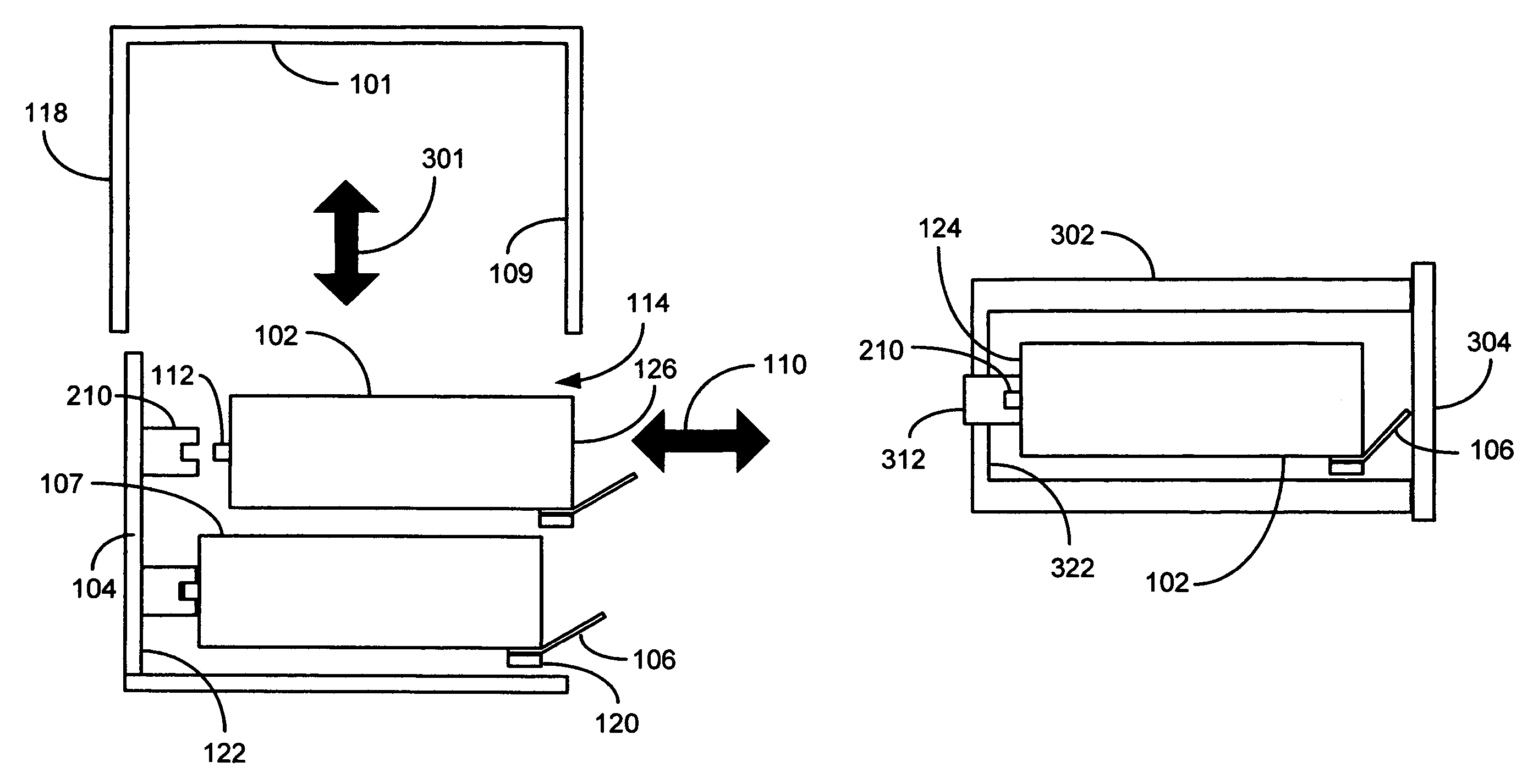 Combination storage extracting and biasing system