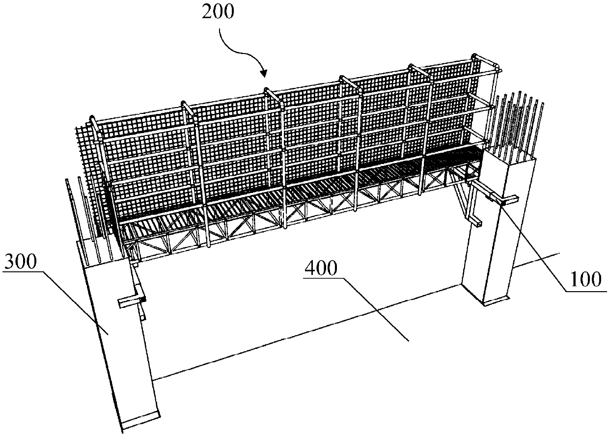 Externally-hanging rack operating platform