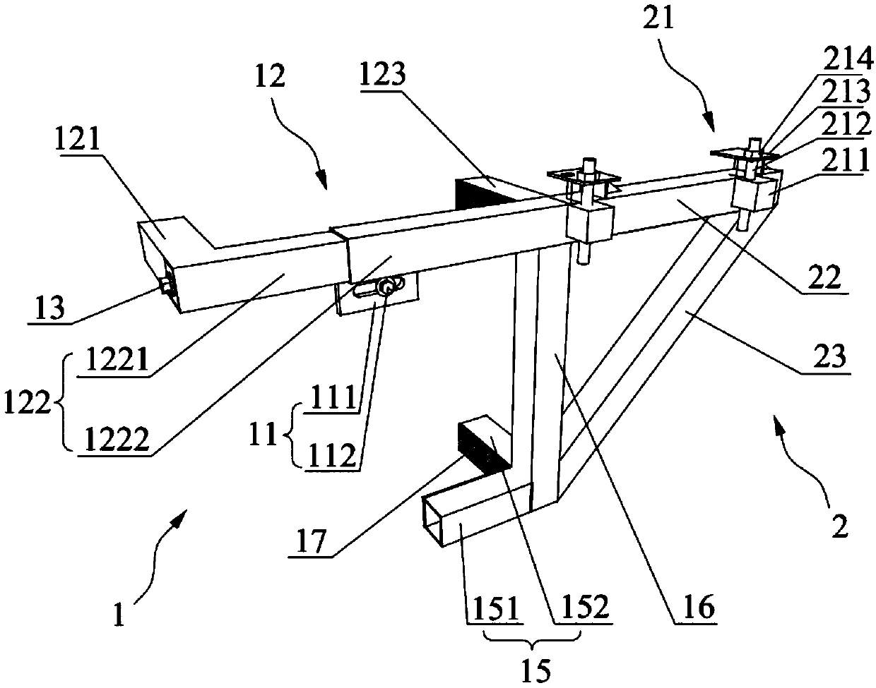 Externally-hanging rack operating platform