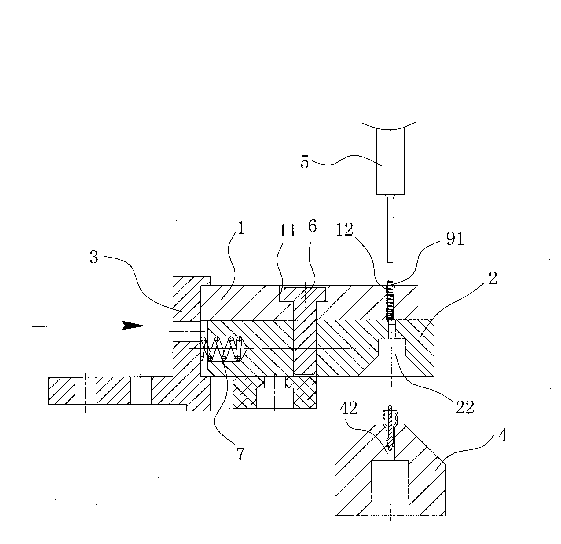 Device and method for assembling spring in correction fluid pen point