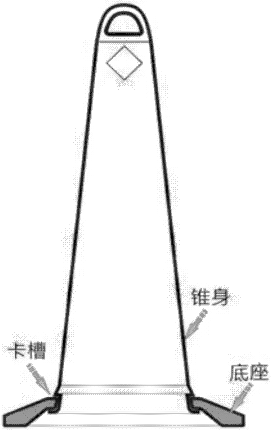 Disposable assembly molding processing method for split traffic barricade