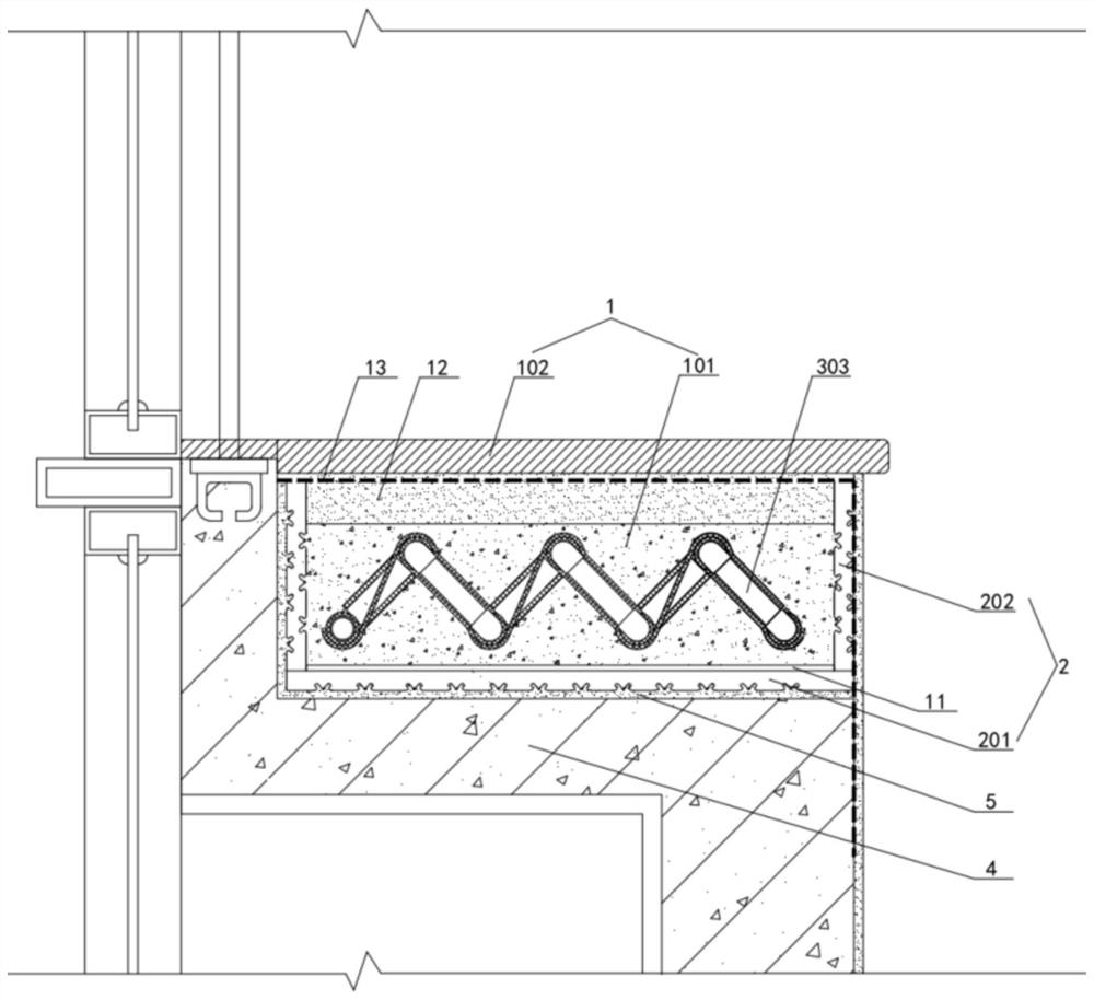 Hot comfortable type bay window with hot spring slabstone function