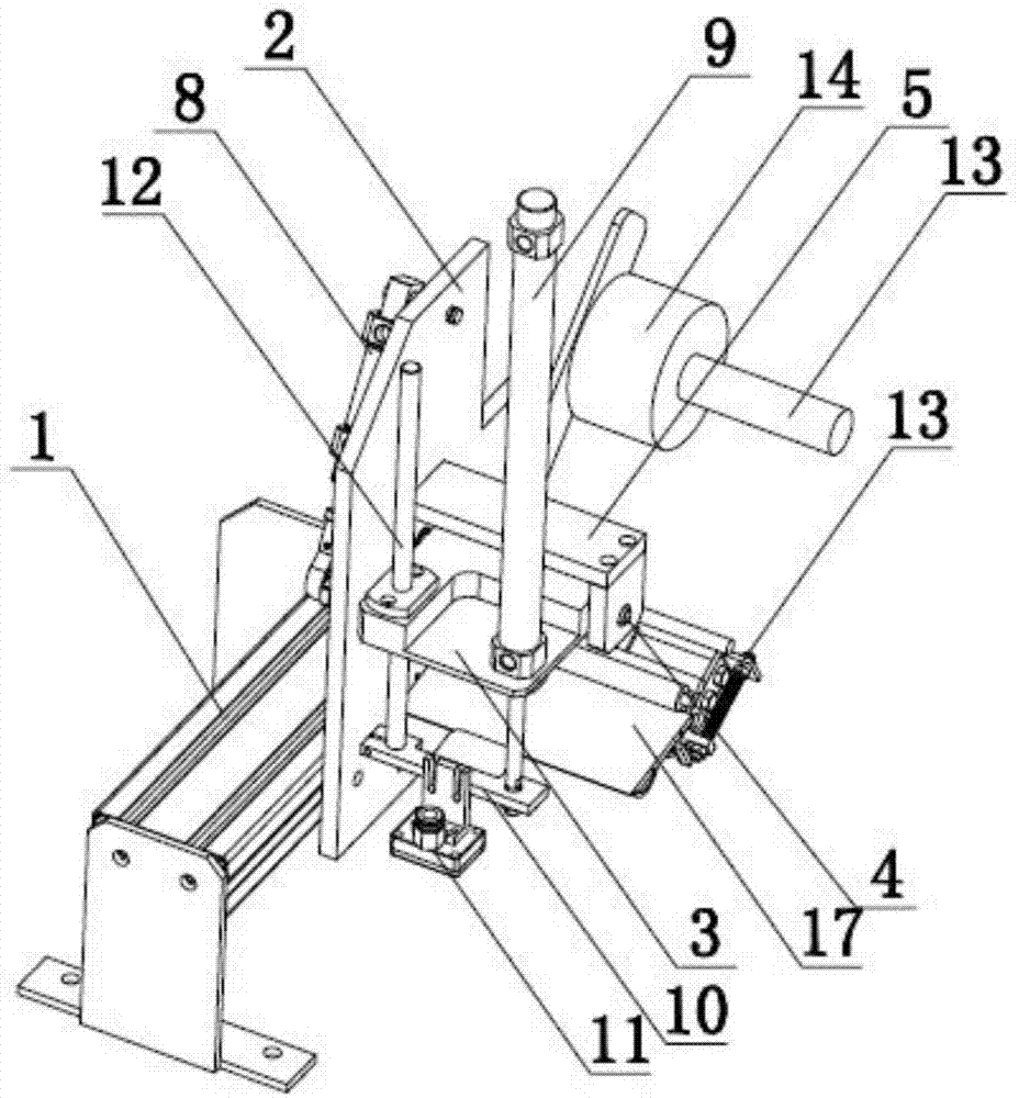 Label adsorption and attachment device and implementation method thereof