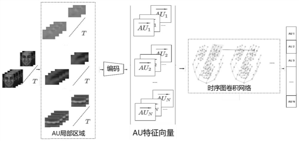 Facial expression motion unit identification method based on space-time diagram convolutional network