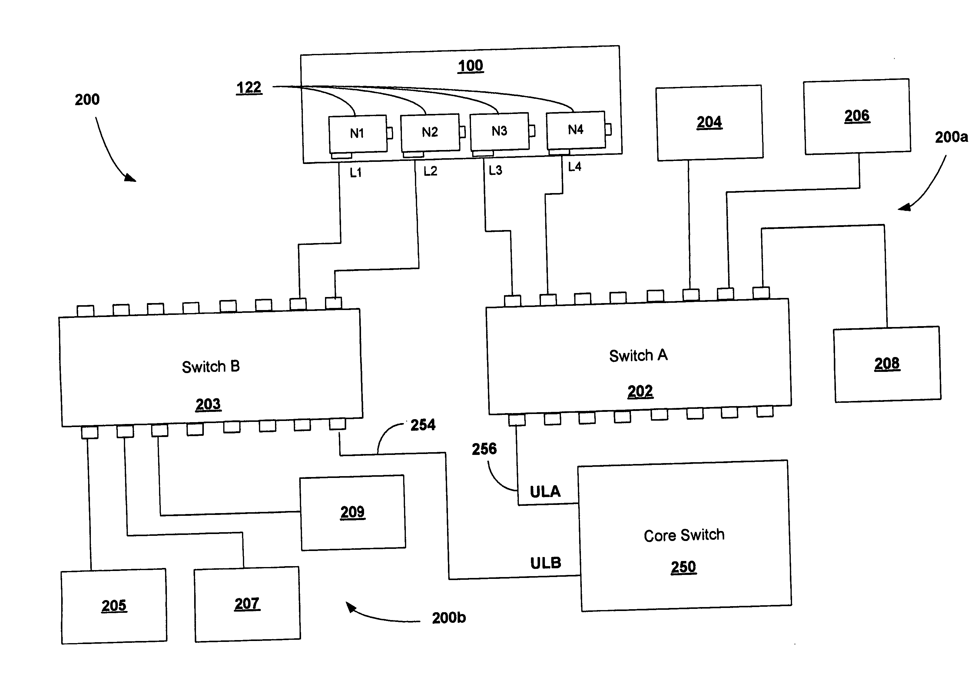 Automated recovery from a split segment condition in a layer2 network for teamed network resources of a computer systerm