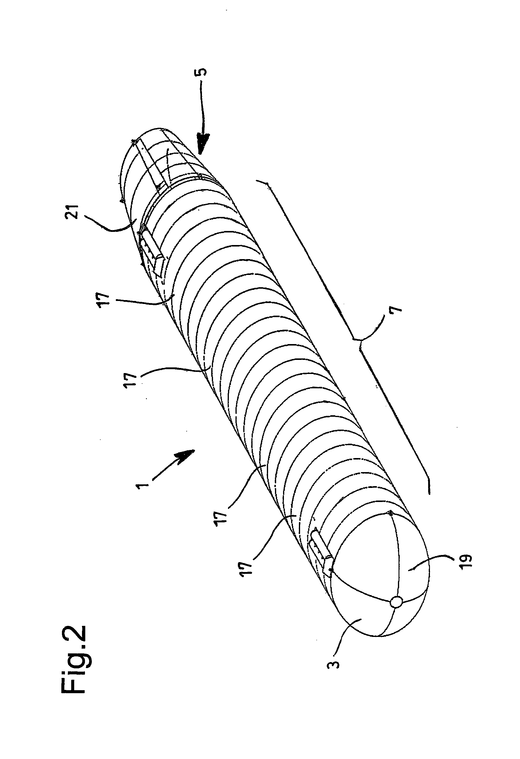 Underwater vehicle for transporting fluids such as for example natural gas, oil or water, and process for using said vehicle