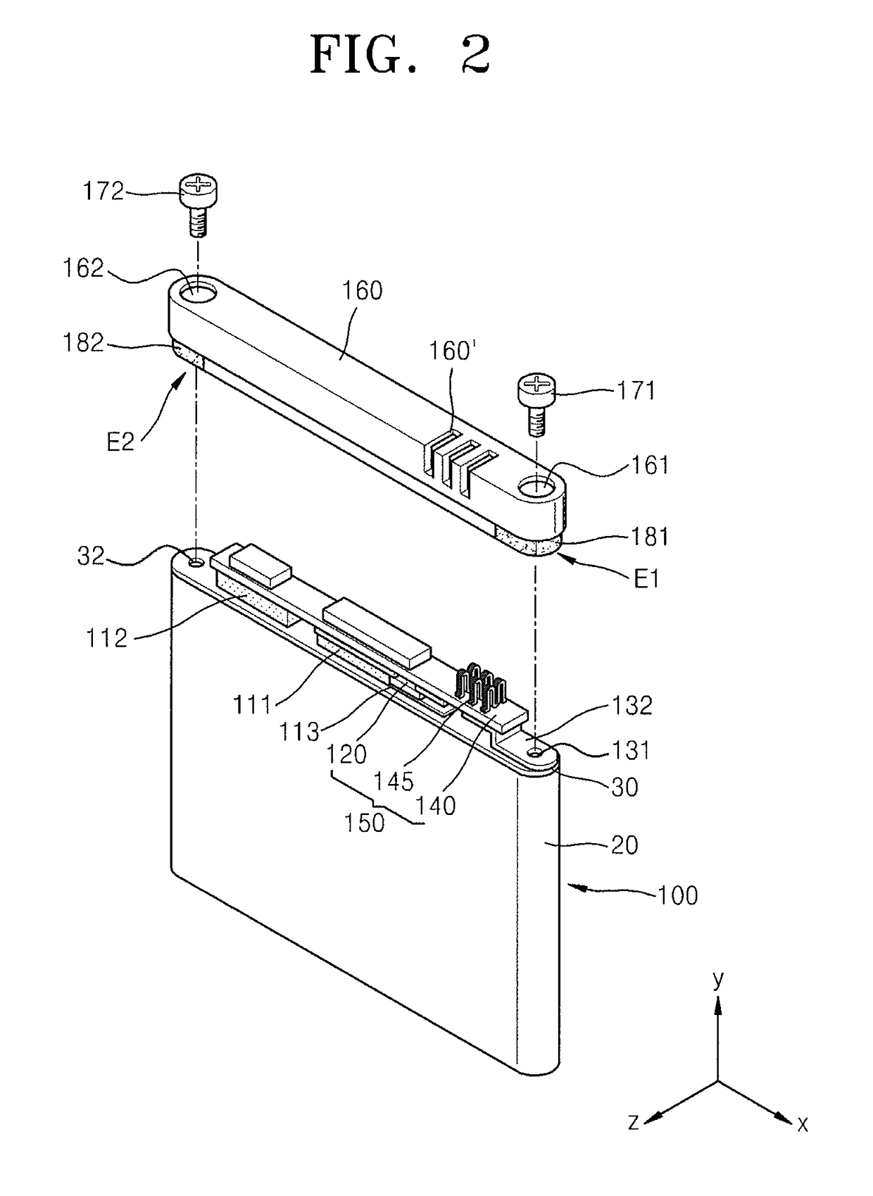 Battery pack with shock absorber