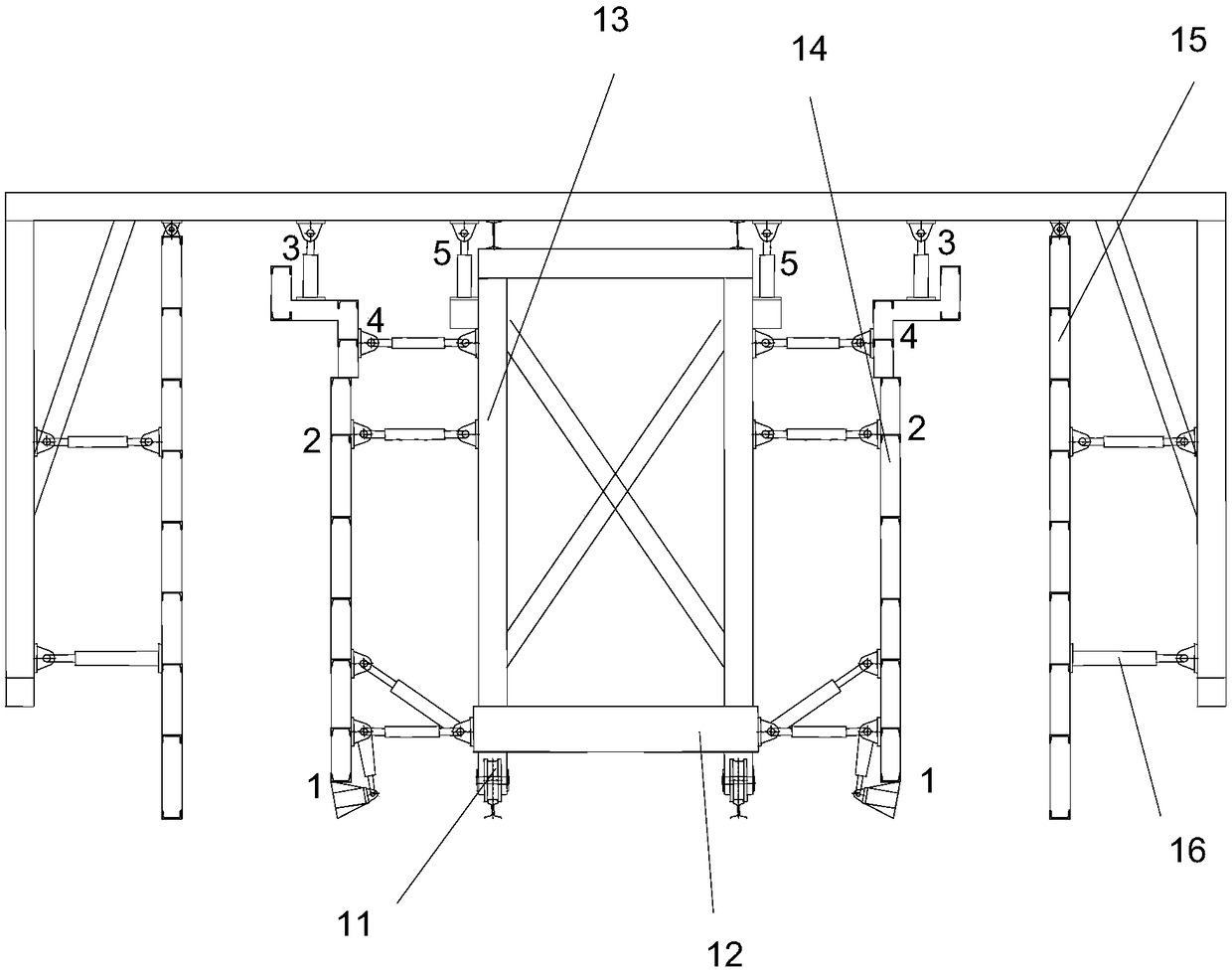 Full-hydraulic self-propelled culvert abutment body trolley and construction technology process