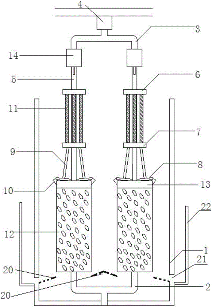 Double-pipe type broken stone grain screening device for road patching