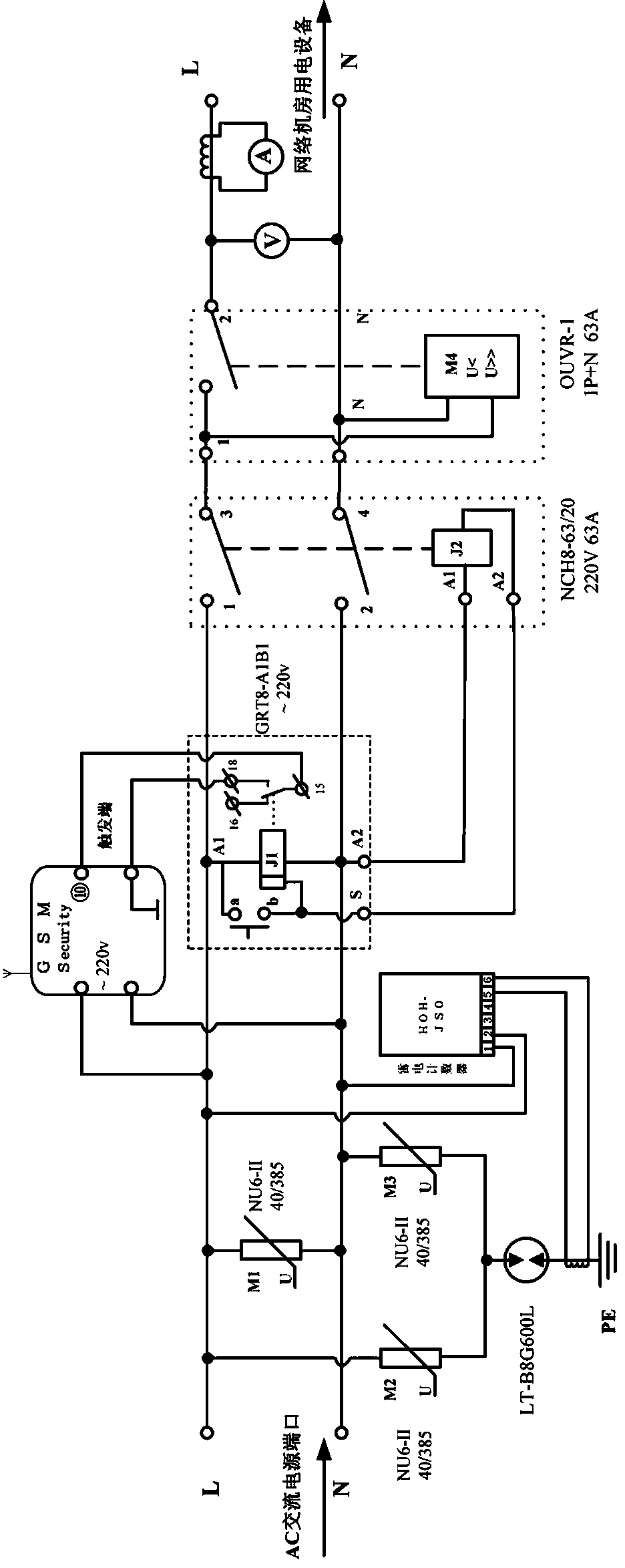 Power protection device of power network information machine room