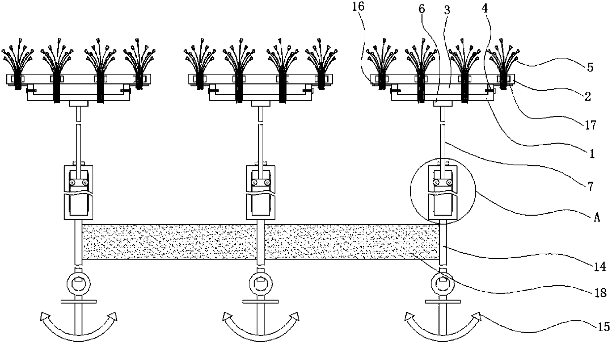 Float type river wastewater treatment device based on EHBR (Enhanced Coupled Biofilm Reactor)