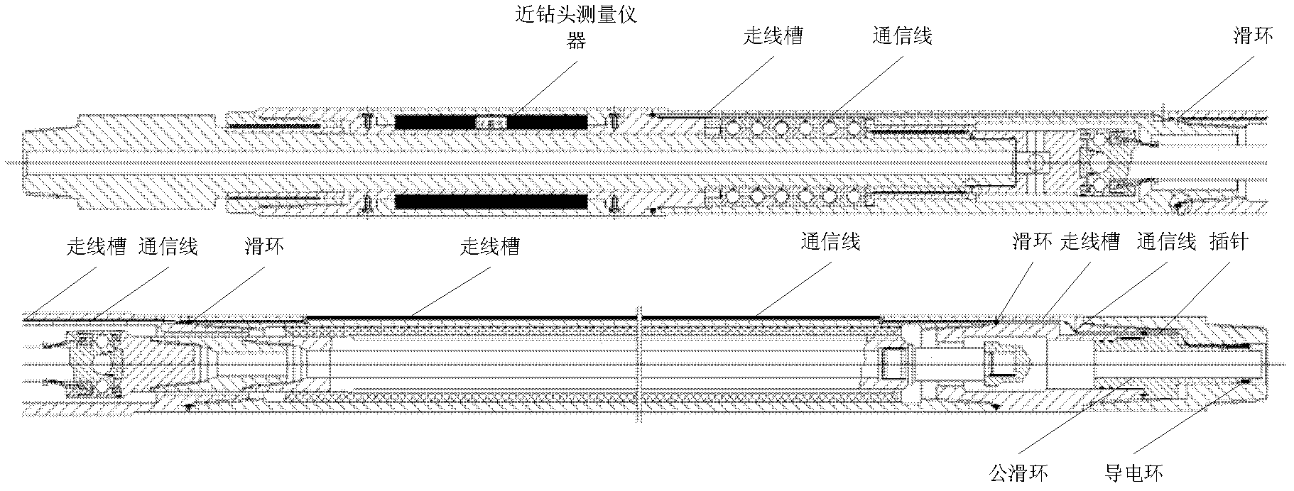 Data acquisition and transmission device for near-bit measuring instrument