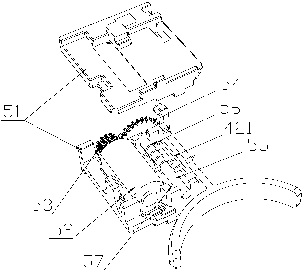 An external clutch device for intelligent lock with good anti-theft performance