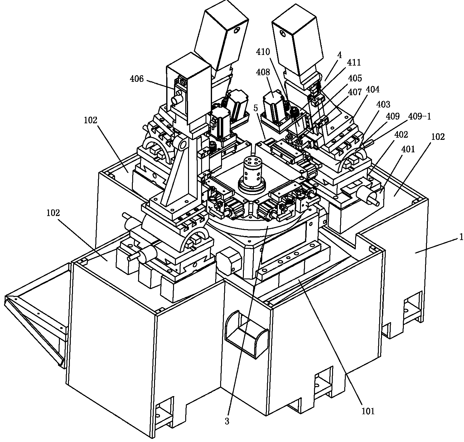 Multi-station turntable type special drilling machine