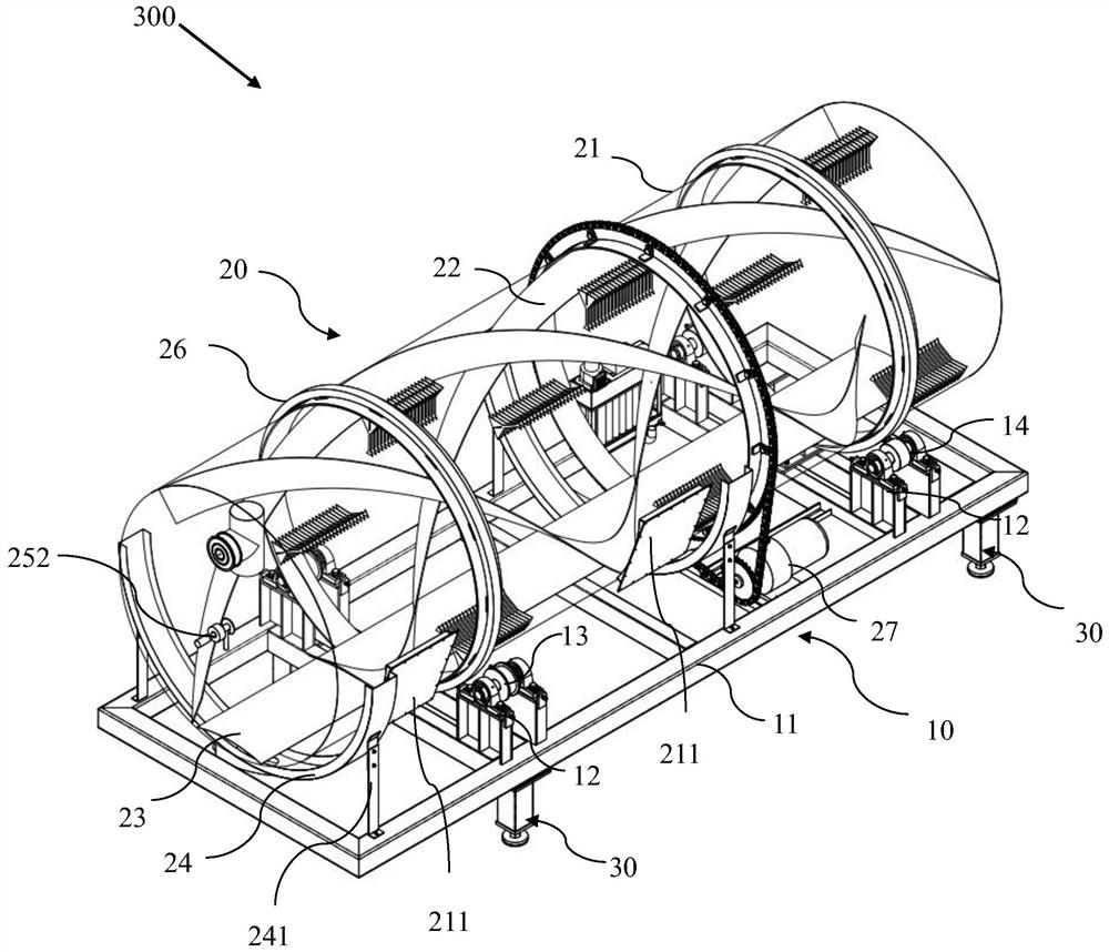 Drum device, biochemical treatment equipment and biochemical treatment system for garbage biochemical treatment