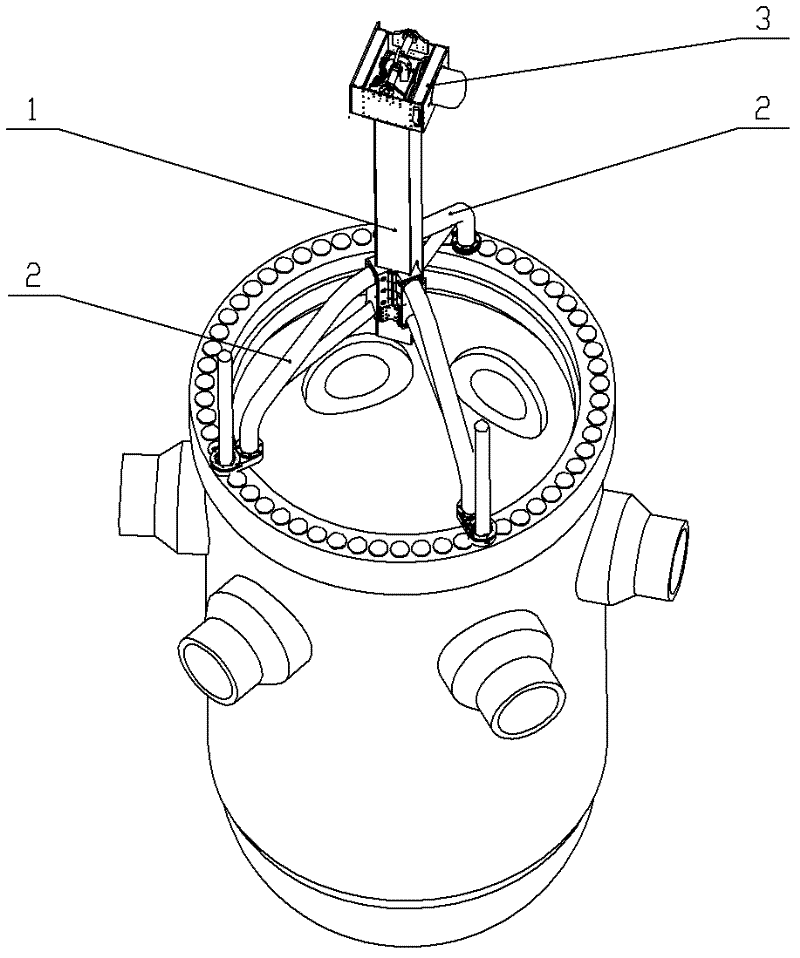 Nuclear rector pressure vessel nozzle safe end welding joint automatic ray inspection device