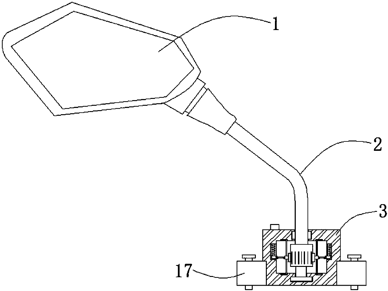 Motorbike rearview mirror capable of stably adjusting angle