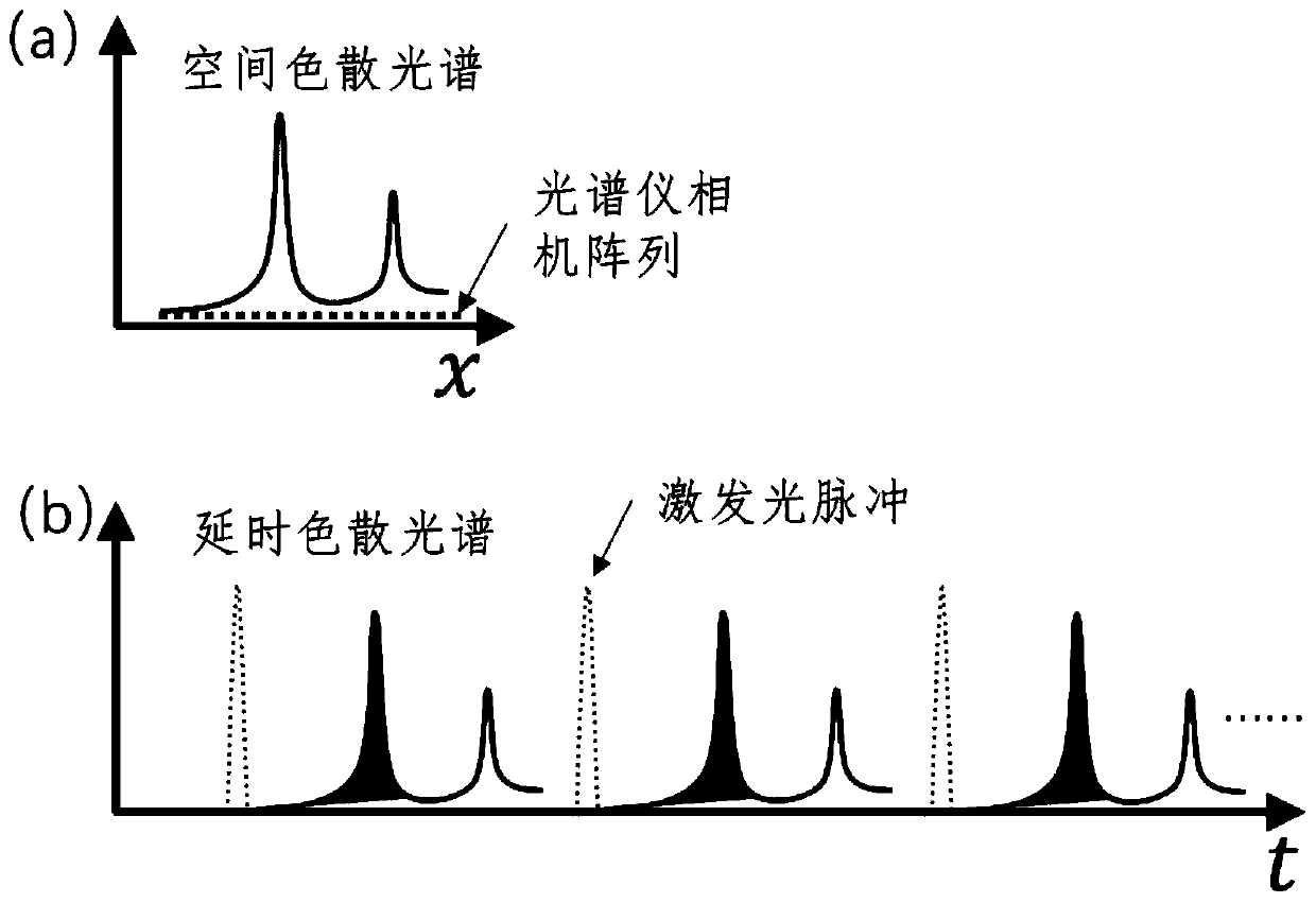 Pulse type delayed dispersion spectrum measurement method and device and spectrum imaging method and device