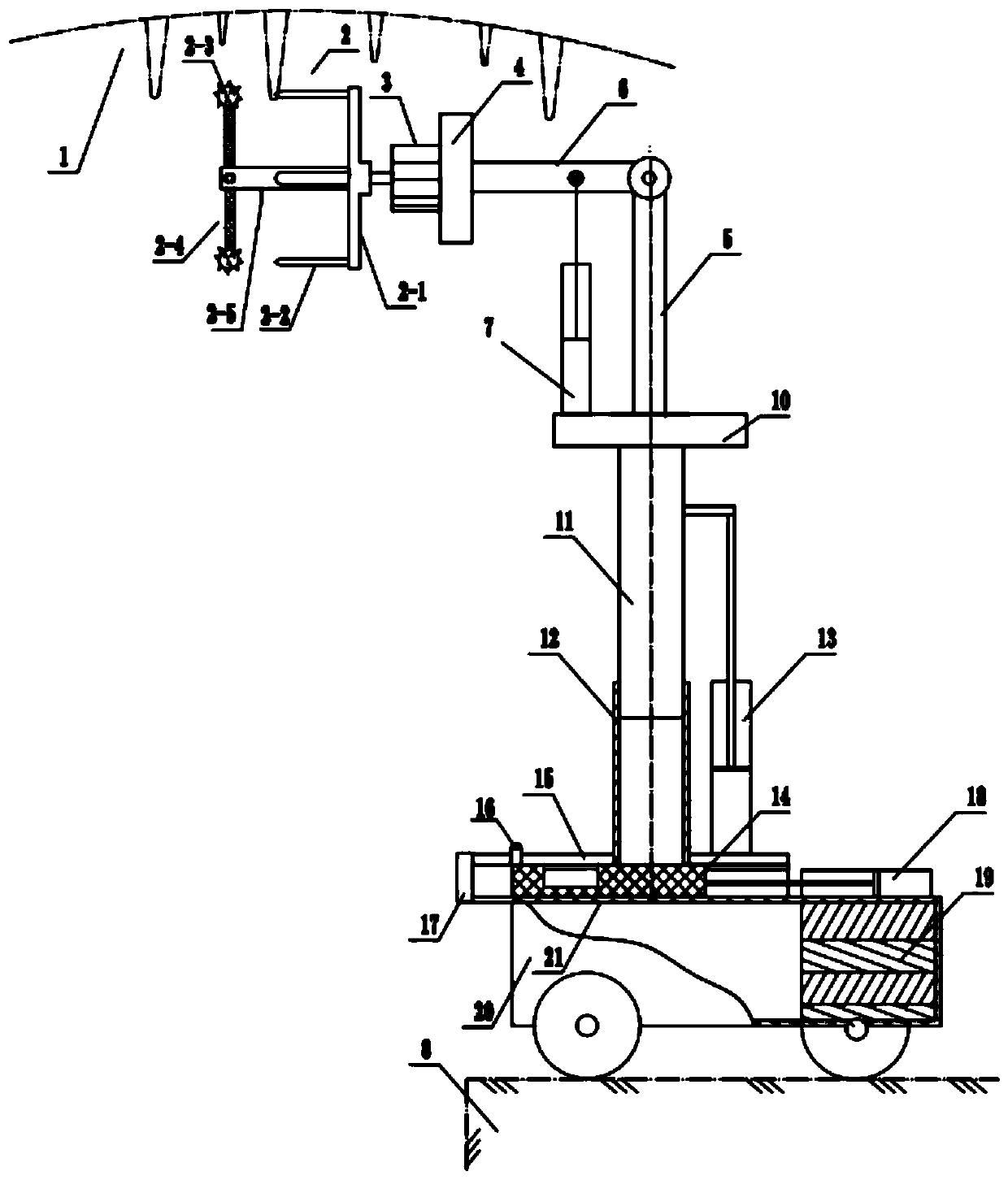 Intelligent control type tunnel automatic deicing trolley