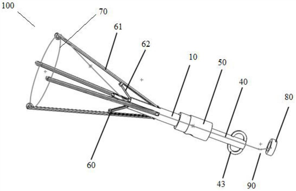 Fixing mechanism applied to special specimen fetching bag for laparoscopic surgery