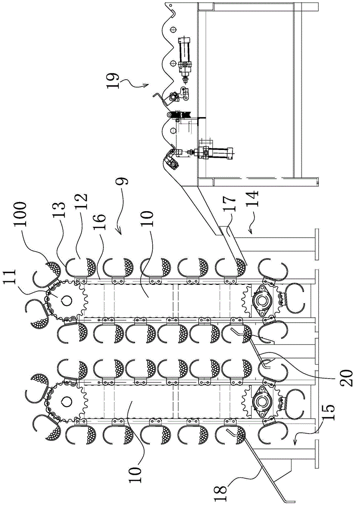 Continuous cage weaving type tubular pile production line