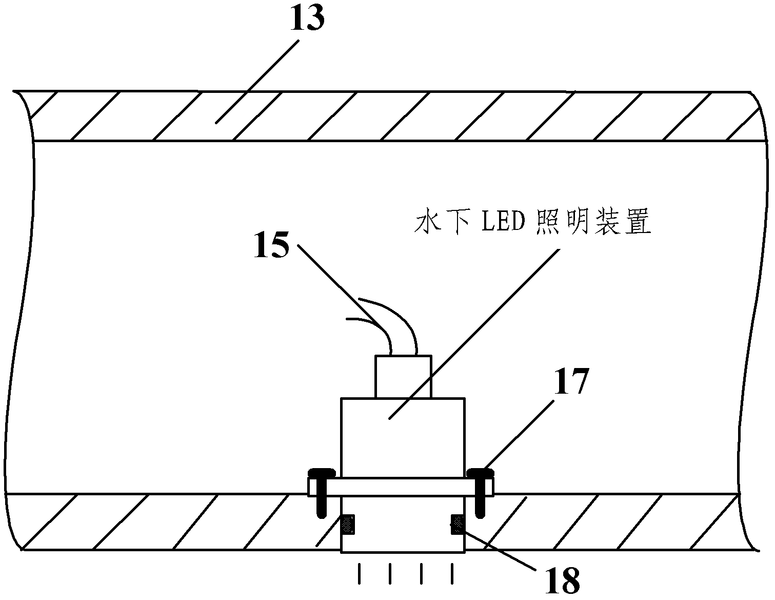 Small underwater light-emitting diode (LED) lighting device