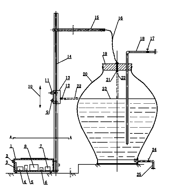 Wine storage tank stock automatic detection device