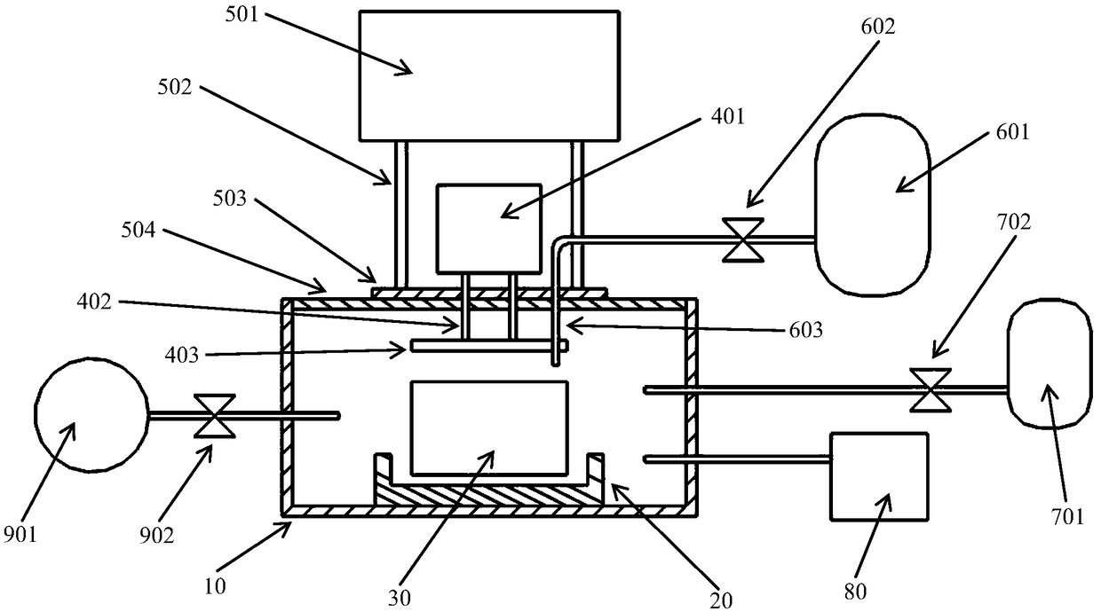 Leak checking device prior to lithium battery liquid injection