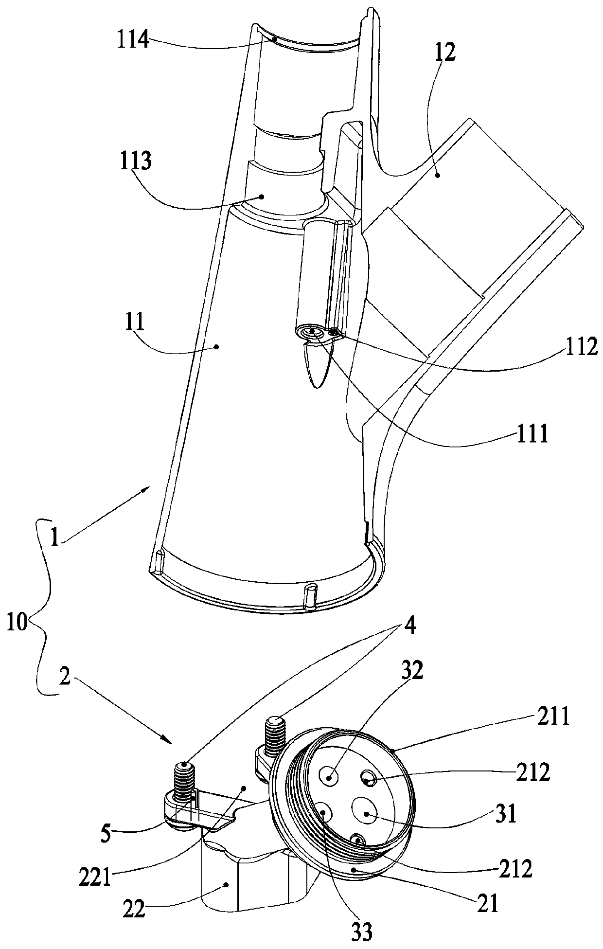 Valve core seat fixing structure of extraction type faucet, and extraction type faucet