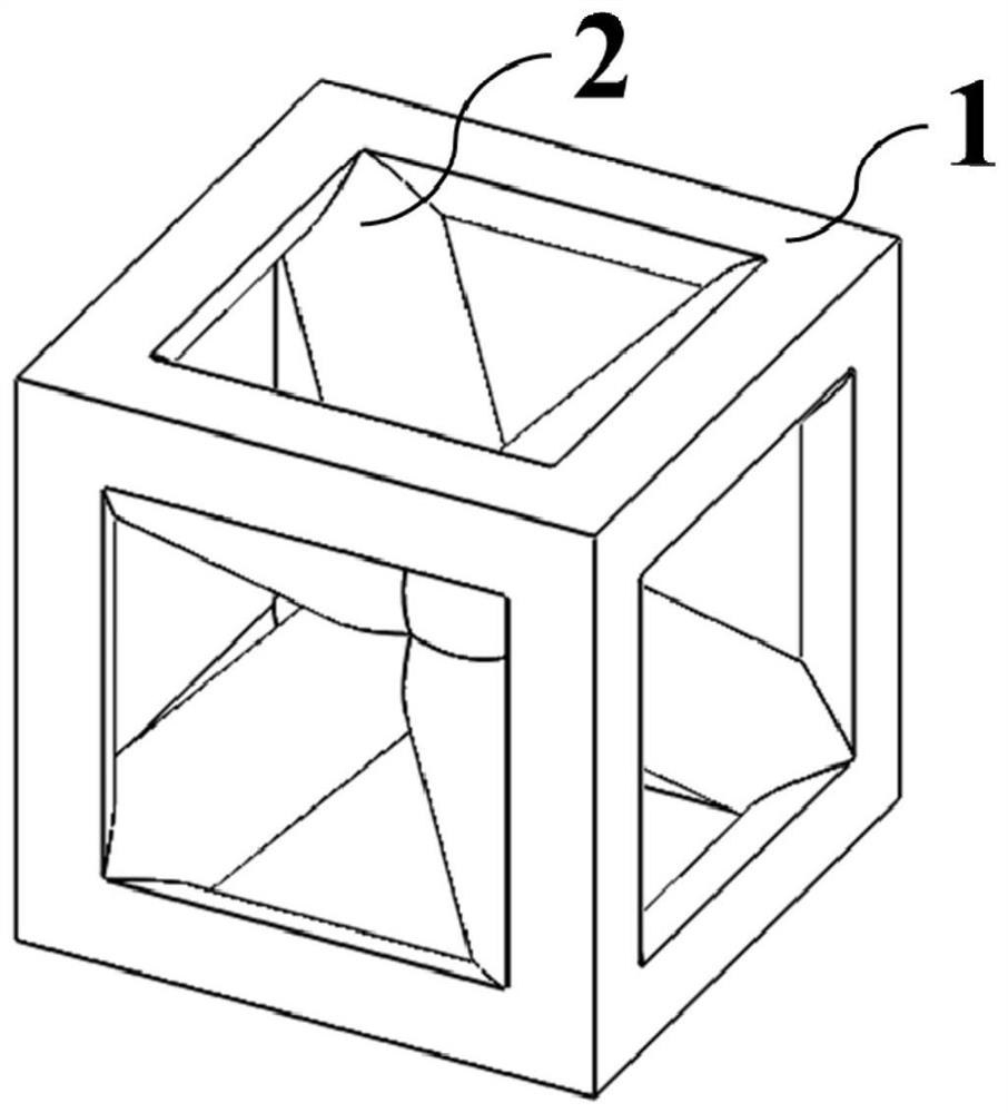 Porous gradient scaffold with mixed structure units, and preparation method