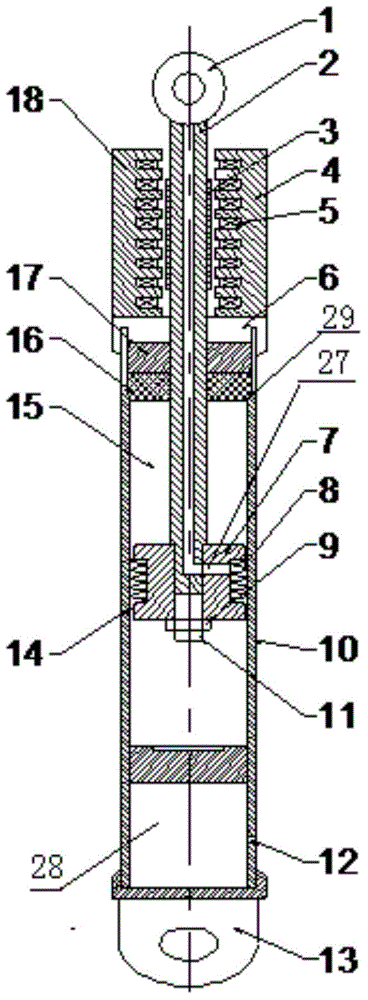 Self-energized damping-adjustable shock-absorbing device