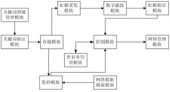 Internet data management system with filter function based on iris verification