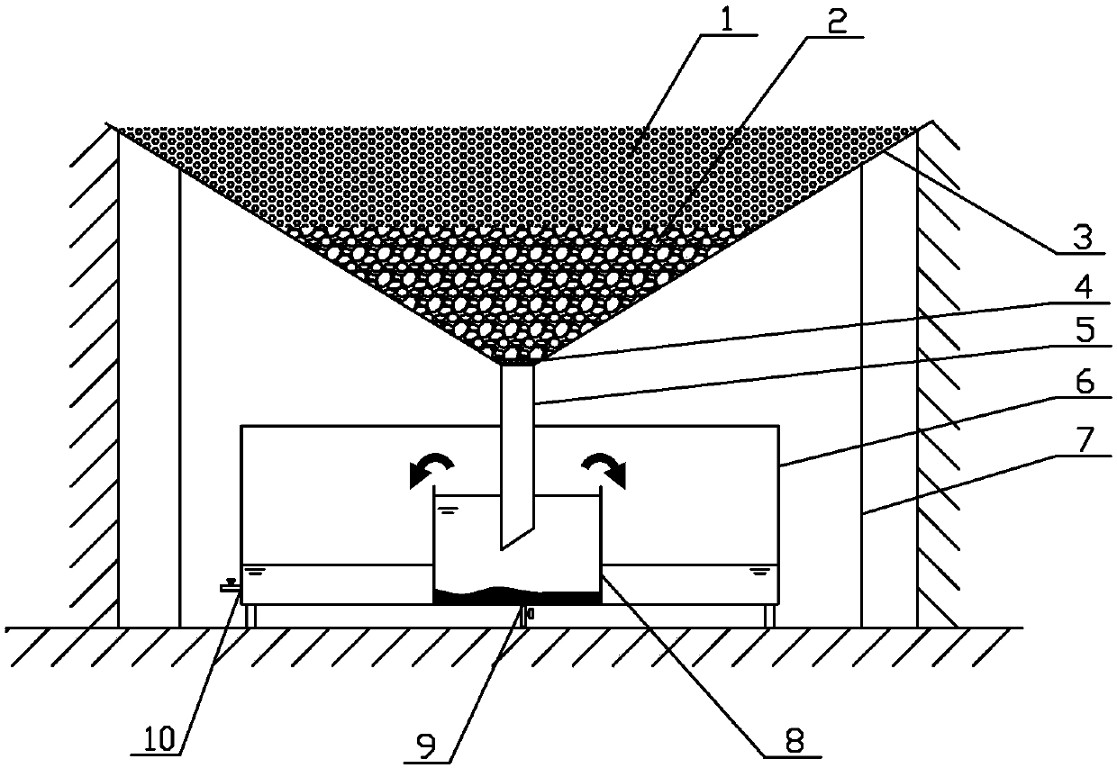 Embedded loess percolating water collecting device