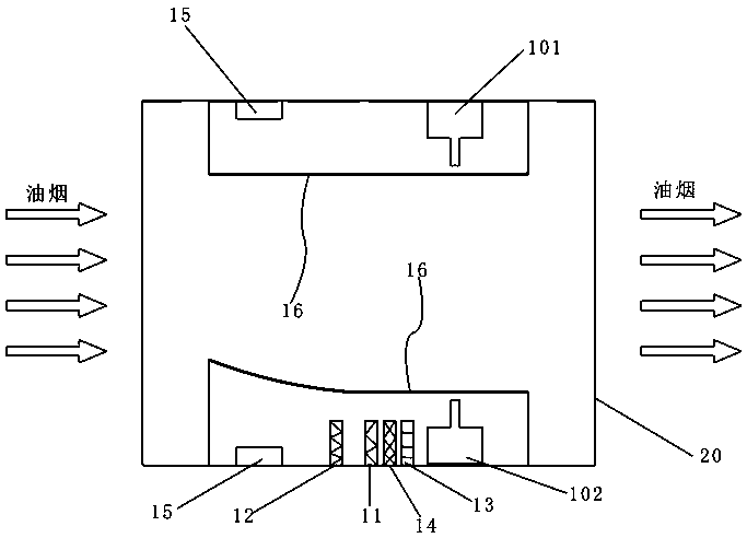 Oil fume online detection system and online detection method of oil fume concentration