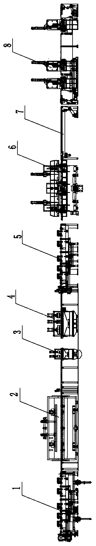 High-efficiency flexible punching and bending anti-theft door plate forming line