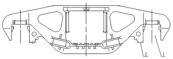 Integrated sand core for integrated molding of railway wagon side frame guiding frame and stop key mounting surface as well as production method of integrated sand core