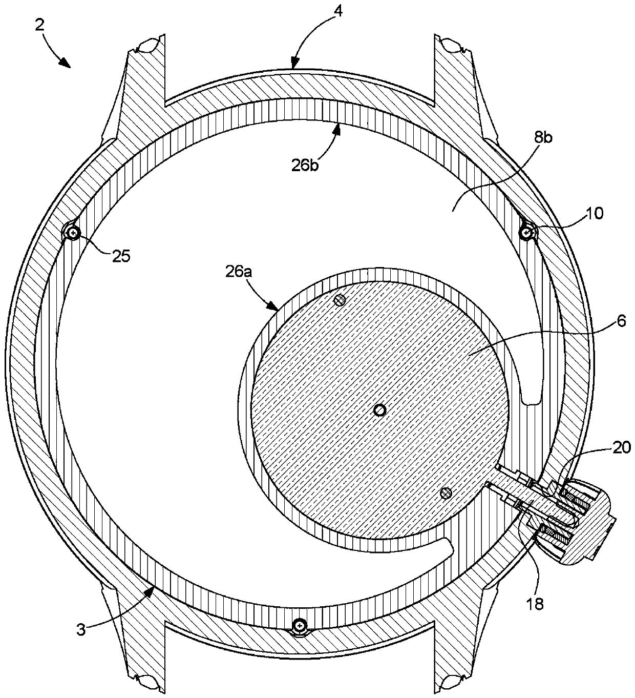 Watch comprising a watch case having two dials