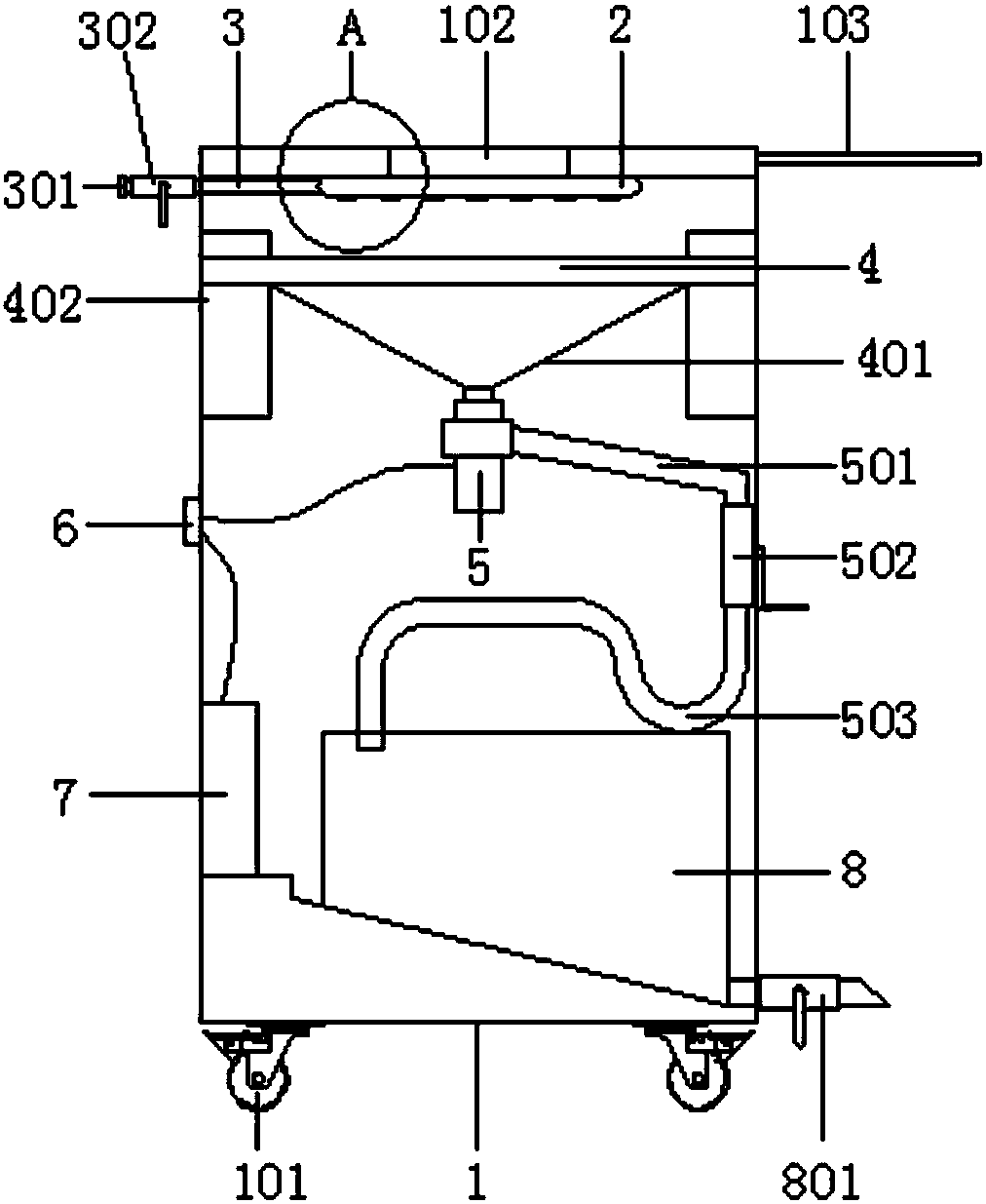 Storage device for preventing odor emission after stool drainage for ward care