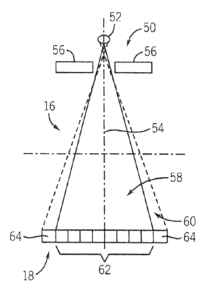 Apparatus for acquisition of CT data with penumbra attenuation calibration