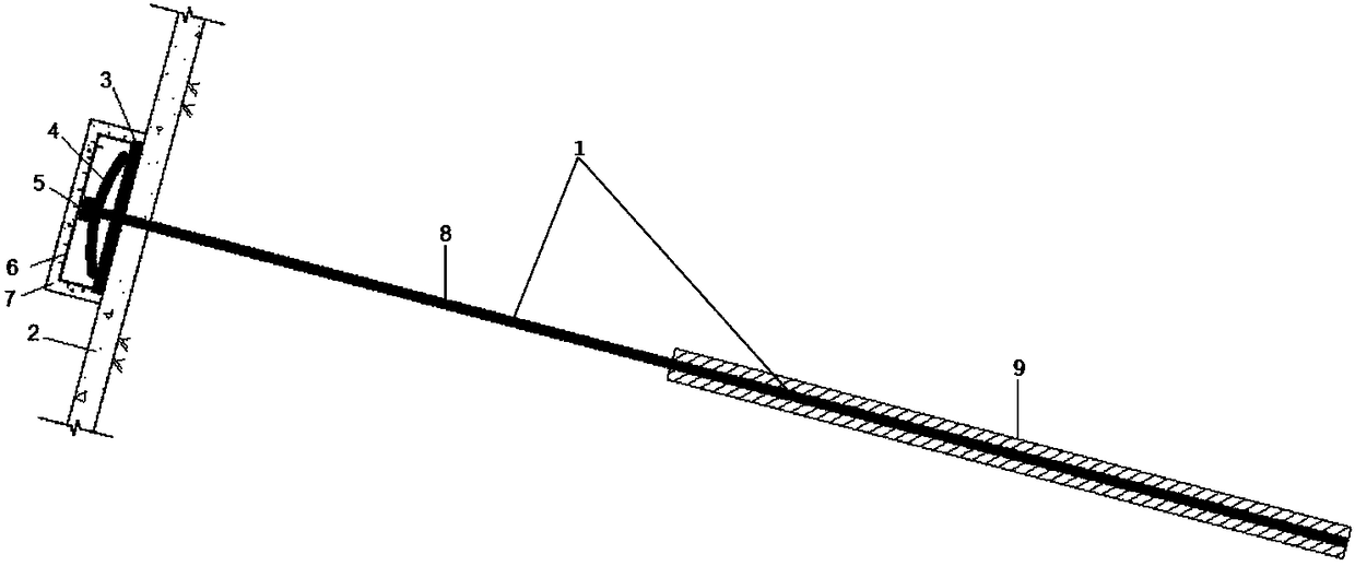 Damping type high-side slope prestress anchor cable and construction method thereof