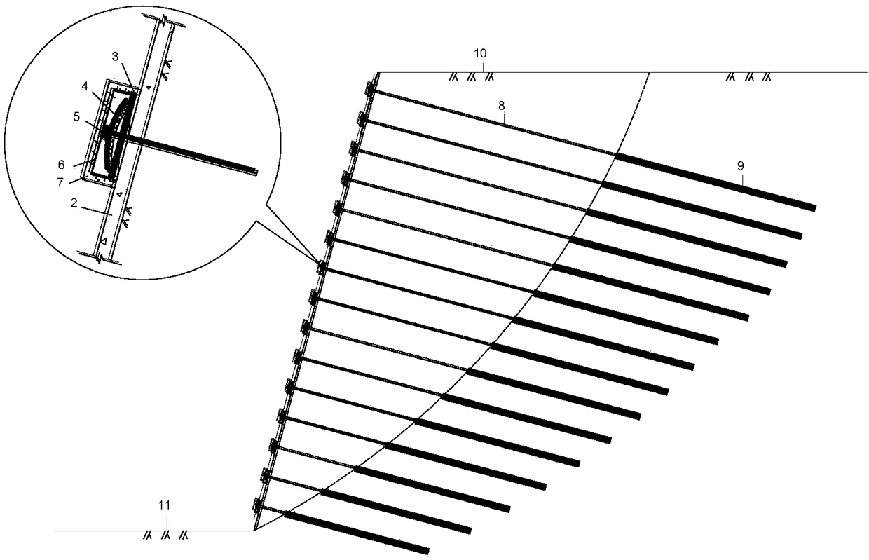 Damping type high-side slope prestress anchor cable and construction method thereof