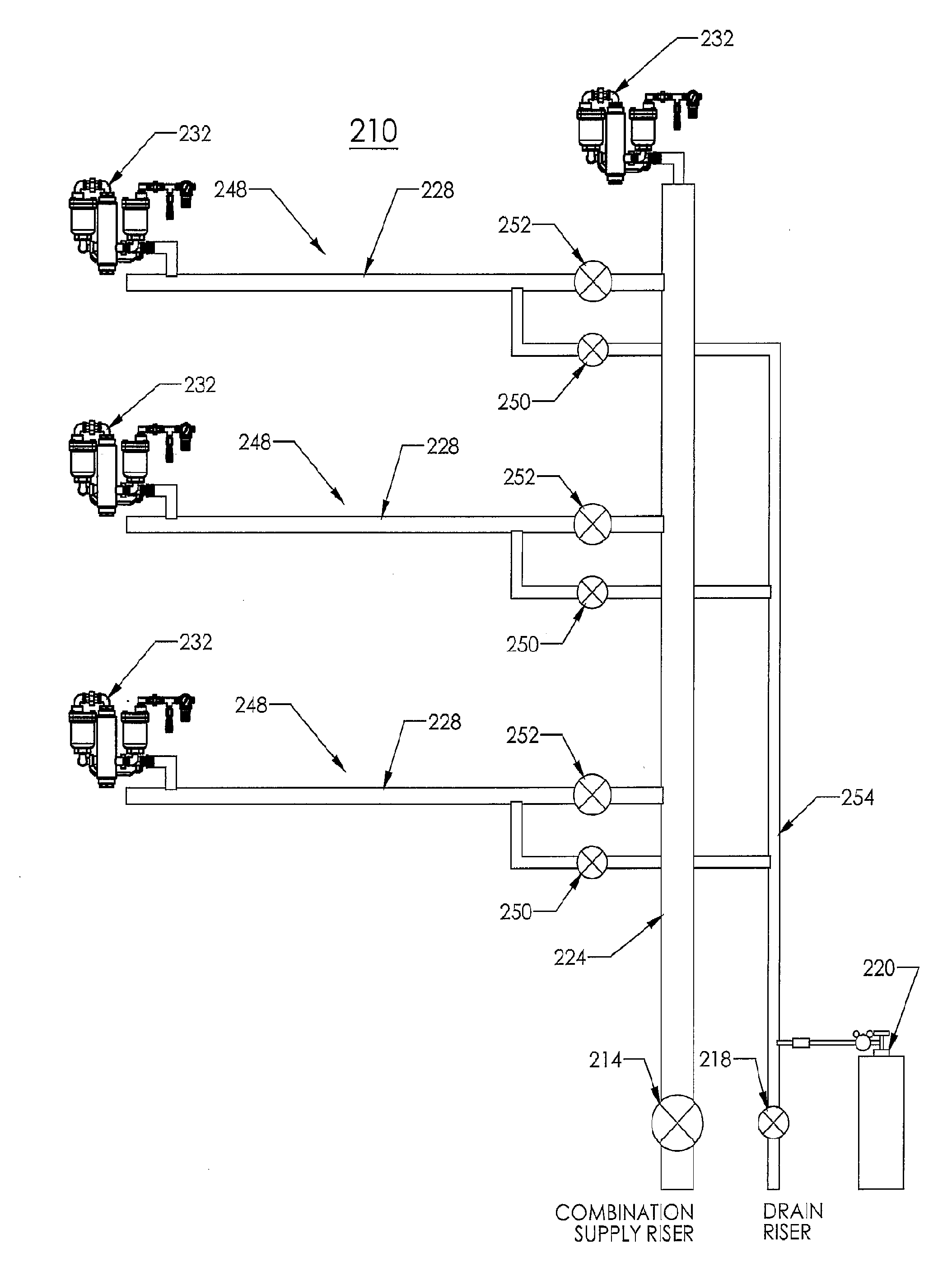 High nitrogen and other inert gas Anti-corrosion protection in wet pipe fire protection system