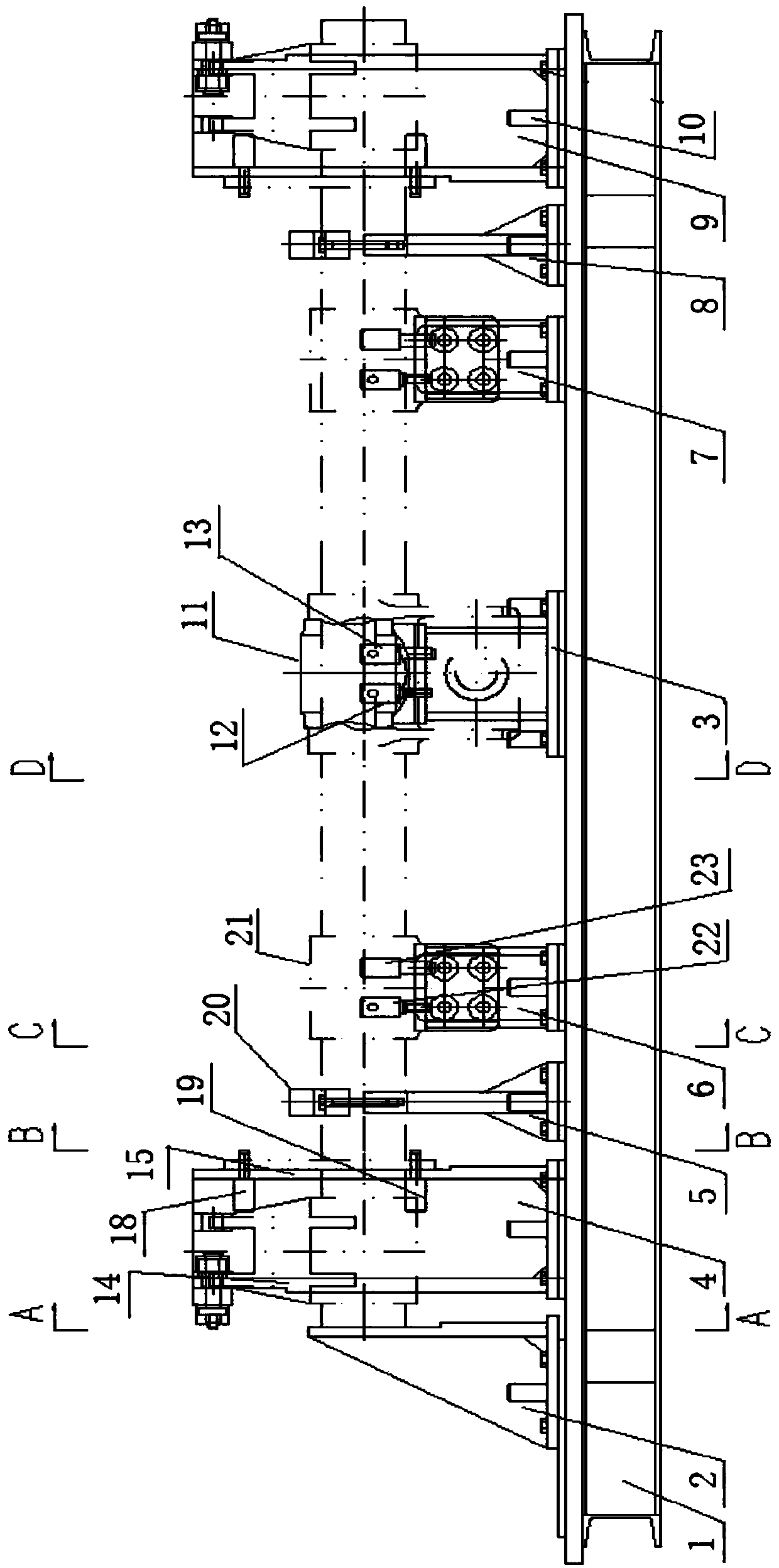 Welding positioning device for vehicle front air storage cylinder assembly