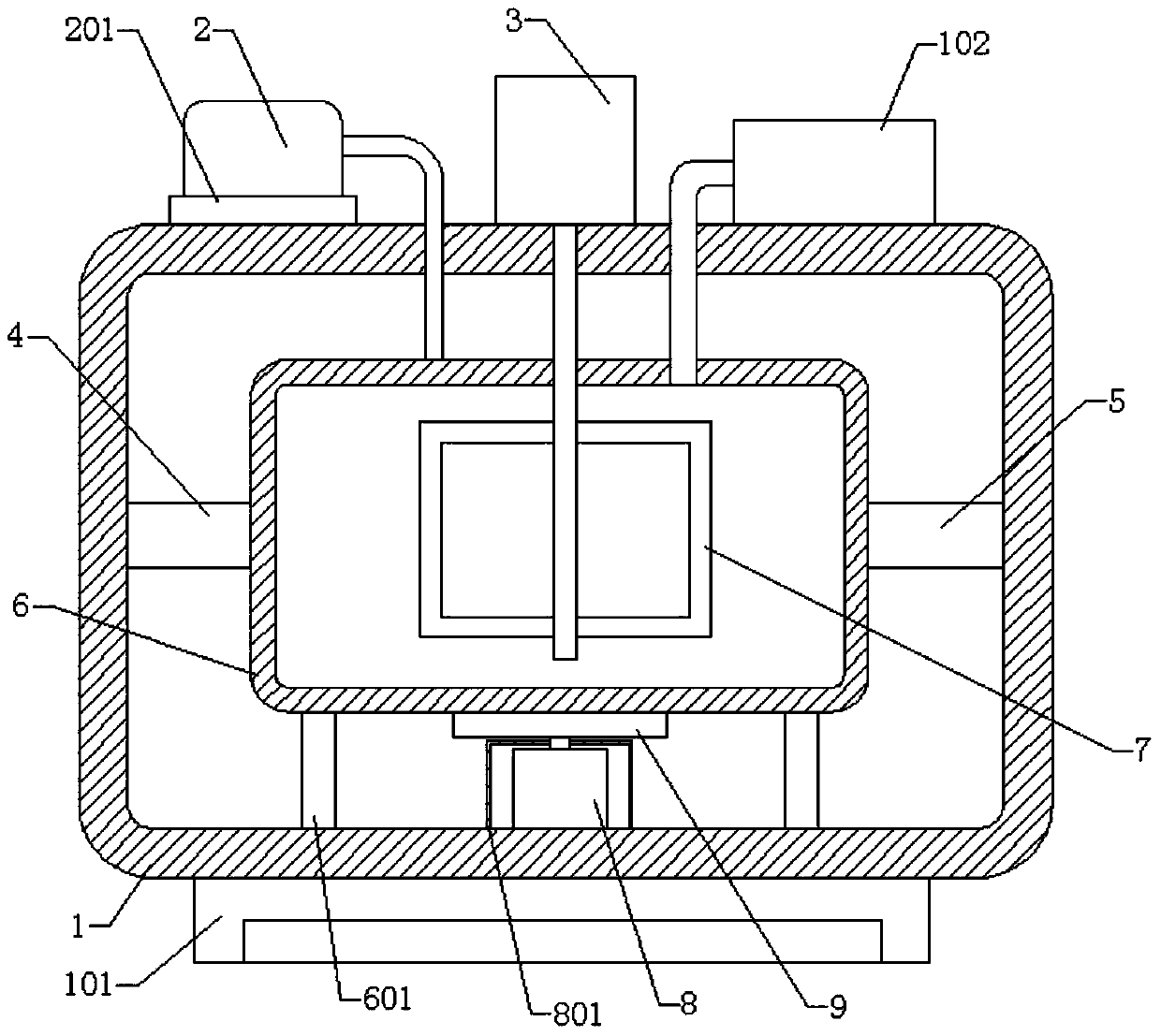 A greenhouse cultured soft-shelled turtle sediment separation device