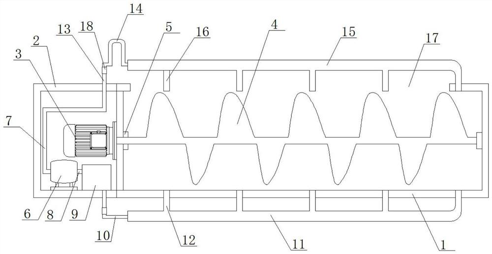 Spiral pre-cooling trough used for goose processing